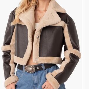 Edikted Ricky Faux Shearling Jacket NWT